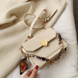 2022 New Shoulder Messenger Bag Fashion Women Bags White PU Women Bags Studded Messenger Bag Chain Bag Handbag