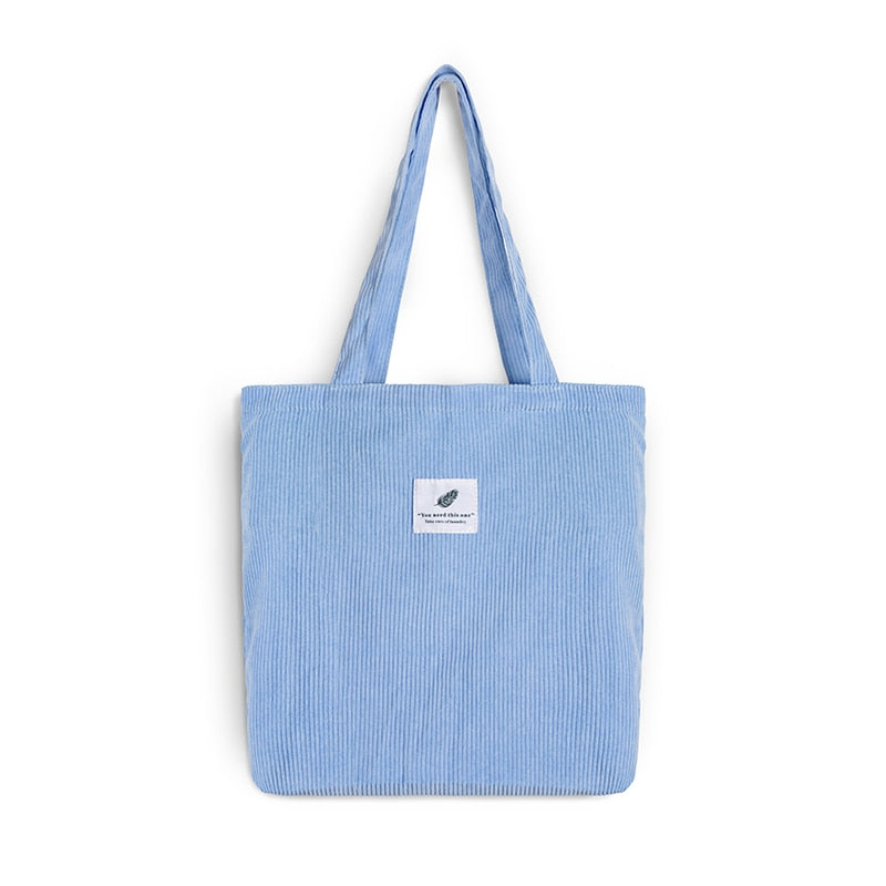 Christmas Gift Women Corduroy Shopping Bag Female Canvas Cloth Shoulder Bag Environmental Storage Handbag Reusable Foldable Eco Grocery Totes