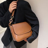 Christmas Gift PU Leather Small Crossbody Bags for Women 2021 hit Winter Fashion Thick Chain Shoulder Purses Lady Luxury Designer Handbags