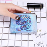 Women Card Holder Wallet PU Leather Female Card Case 9 Bits/10 Bits + 2 Big Position Zipper Card Wallet Cute Characters Card Bag
