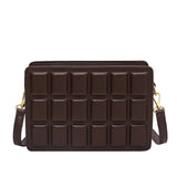 Vvsha Chocolate Small Square Bag For Women 2023 Summer New Fashion Luxury PU Leather Crossbody Bag Ladies For Daily Use