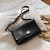 Christmas Gift Big PU Leather Crossbody Bags For Women 2021 Shoulder Bag Solid Color Simple Women's Branded Trend Lux Black Handbags And Purses