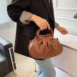 Vvsha Vintage Soft Leather Shoulder Bags For Women Designer Ladies Handbags Fashion Pleated Tote Bag Female Hobos Bags Cross Body Bag