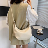 Vvsha Luxury Handbags Women Hobos Bags Designer 2022 Vintage Female Shoulder Bag Sac New White Simple Soft Leather Messenger Bag Women
