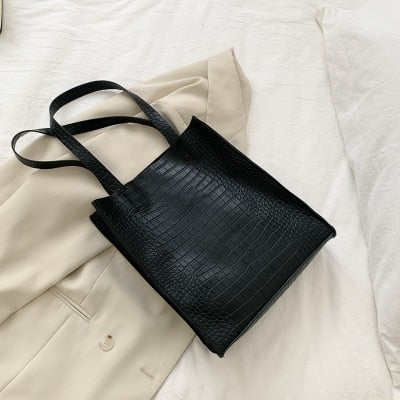 Crocodile Design Handbags For Women 2021 Large-capacity Shoulder Crossbody Bucket bag PU Leather Female Travel Tote