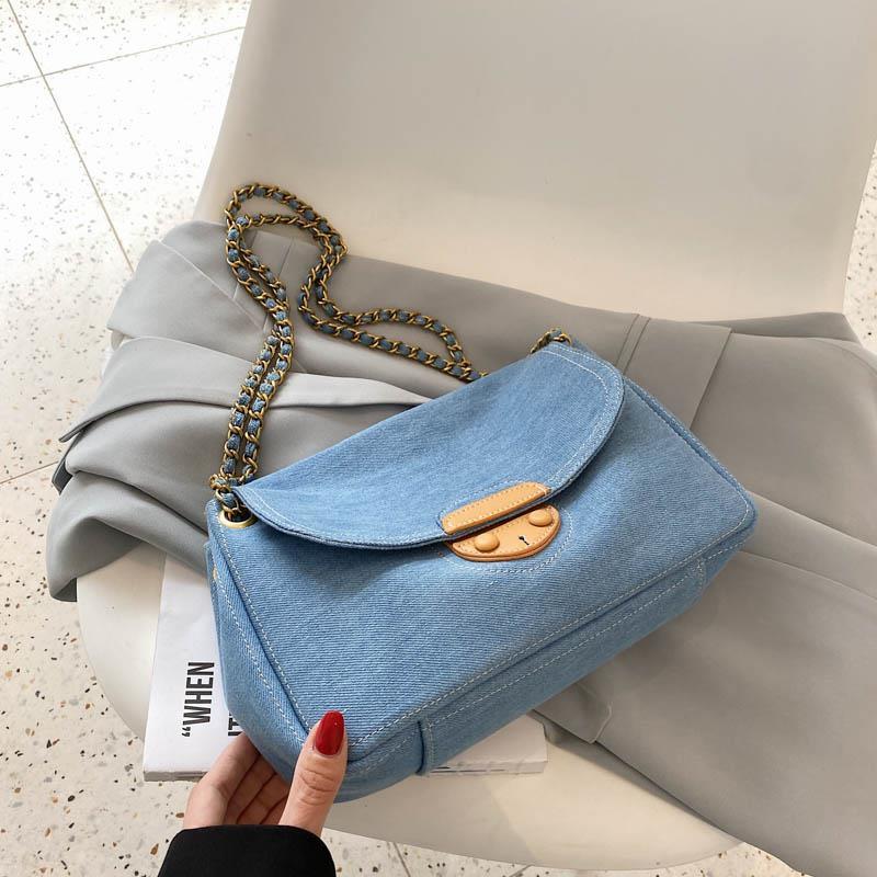Shoulder Bag Female Crossbody Bag Underarm Designer Handbag Purse Women Bag All-match Chain Fashion 2021 New Canvas PU Leather
