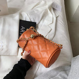 Luxury Designer Mini Shoulder Bags High Quality Pu Leather Chains Women Messenger Bags Cylindrical Crossbody Bags Ladies Clutch
