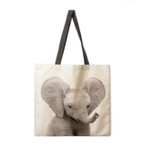 Animal print digital printed linen ladies handbag shoulder bag shopping bag tote bag