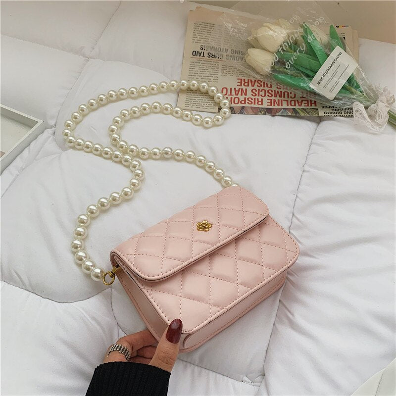 Back to College Luxury Brand pearl 2021 Fashion New female Tote bag Quality PU Leather Women's Designer Handbag Chain Shoulder Messenger bags