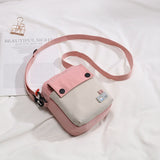 Mini Shoulder Bag Female Small Canvas Fashion Canvas Cross Body Bag Casual Handbag Simple Zipper Purse Coin Bag