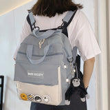 DCIMOR New Multifunction Waterproof Nylon Women Backpack Female Transparent Pocket Small Travel Bag Girl Mini Schoolbag Book Bag