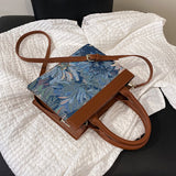 Christmas Gift LEFTSIDE 2021 Printing Flowers Designer Women's Tote Luxury Ladies Handbags Designer Lady Travel Branded Crossbody Shoulder Bags
