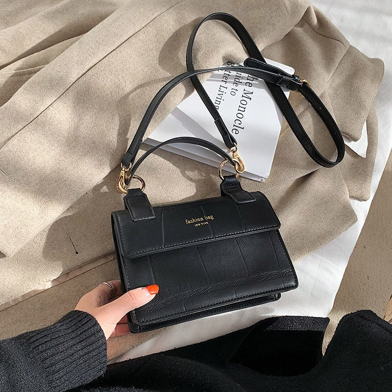 Vintage Square Tote bag 2021 Fashion New High quality Matte PU Leather Women's Designer Handbag Travel Shoulder Messenger Bag
