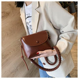 Fashion woven ladies sling bag PU Leather Women Crossbody Bags Small Women's Shoulder Bags Mobile Wallet bolsa feminina coffee