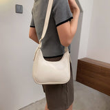 Christmas Gift Half Moon Design Small PU Leather Crossbody Bags For Women 2021 Summer Simple Shoulder Purses Lady Luxury Travel Handbags