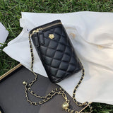 Christmas Gift с доставкой Luxury Quilted PU Leather Crossbody Bags Women 2021 Cute Shoulder Tote Female Lady Elegant Branded Chain Purses