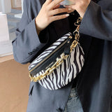 с доставкой Zebra pattern PU Leather Fanny Packs Women 2020 winter Fashion Waist Packs Female Phone Purses Ladies Chest Bags