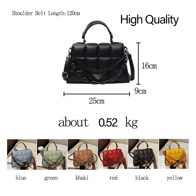 OLSITTI Ladies Small Square Bag 2021 Fashion New Quality PU Leather Women's Handbags Solid Color Lingge Shoulder Messenger Bags