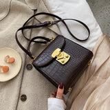Mini Stone Pattern PU Leather Crossbody Bags For Women 2019 Lock Designer Shoulder Messenger Bag Female Travel Handbags
