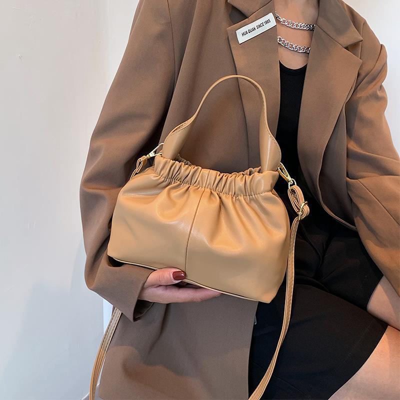 Women Bag Designer Pleated Shoulder Bag Female Crossbody Bag Handbag Purse Cloud Fashion PU Leather 2021 New Trend All-match