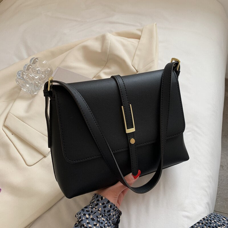 с доставкой PU Leather Small Crossbody Bags with Short Handle for Women 2021 Winter Fashion Luxury Solid Color Shoulder Handbag