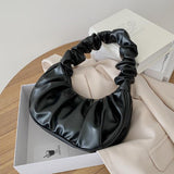 Christmas Gift 2021 Summer Pleated Handlebags For Women PU Cloud Bags Leisure Armpit Bag Shopping Shoulder Bags Dumpling Handbag Female