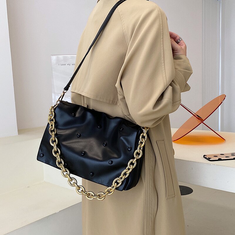 Small Pu Leather Luxury Designer Crossbody Shoulder Bags for Women 2021 Winter Fashion Trends Female Chain Handbags and Purses