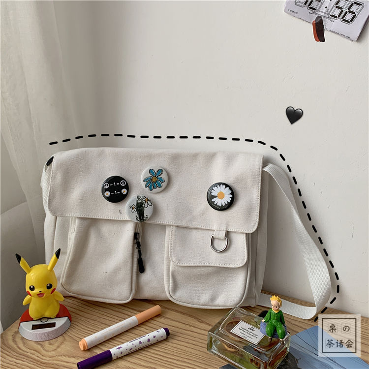 Vvsha Female Korean Cute Student Messenger Large Capacity Shoulder Bag Multifunctional Fashion School Bag Outdoor Travel All-Match
