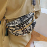 Printed canvas Women's Fanny Pack  Waist Bag Shoulder Crossbody Chest Bags Luxury Designer Handbags Female Belt Bag