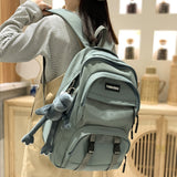 DCIMOR New Multiple Pockets Waterproof Nylon Women Backpack Female Large Capacity Mesh Travel Bag College Girl's Schoolbag