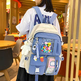 Women Large Capacity Clear Pockets Backpack Kawaii Female Waterproof School Bags for Girls Teddy Bear Travel Laptop Backpacks