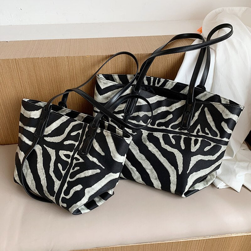 Christmas Gift Burminsa Zebra Print Big Women Tote Bags Unique Design Large Capacity Ladies Shopper Handbags Female Briefcase For A4 Documents