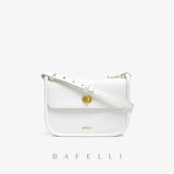 BAFELLI WOMEN'S BAG WHITE 2021 NEW FASHION DESIGNER BRAND ONE-SHOUDER MESSENGER BAG SQUARE BAG сумка женская