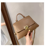 Back to College High Quality Solid Color PU Leather Shoulder Bags for Womens 2021 New Handbags Casual Concise Crossbody Sac A Main