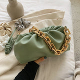 Christmas Gift Solid Color Pleated Tote bag 2020 Fashion New High-quality Soft Leather Women's Designer Handbag Travel Shoulder Bags Armpit bag