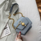 PU Leather Solid Color Blue Crossbody Bags for Women 2021 Fashion Small Shoulder Bag Female Handbags and Purses Travel Bags