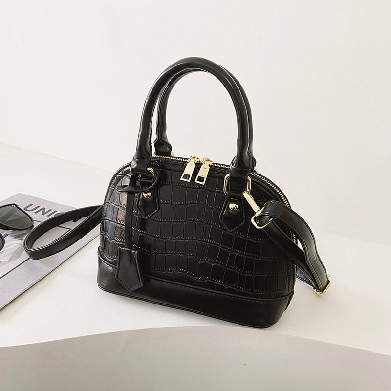 Christmas Gift Crocodile pattern Tote Shell bag 2021 Fashion New Quality PU Leather Women's Designer Handbag Vintage Shoulder Messenger Bag