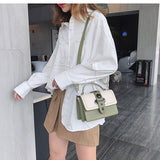 Retro Fashion Elegant Female Square bag Tote Bag High Quality PU Leather Women's Designer Handbag Shoulder Messenger bag