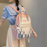 Back to College New Korean Style Kawaii Backpacks Women Sweet Candy Pink School Bags for Teenager Girls Bookbag Cute Student Travel Shoulder Bag