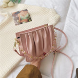 Fashion Trend One-shoulder Bags for Women 2021 Designer Leather Casual Shoulder  Cloud  Bags Solid Color Chain Handbag