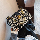 Zebra print Tote bag Armpit bag 2021 Fashion New High-quality PU Leather Women's Designer Handbag Chain Shoulder Messenger Bag