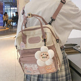 Vvsha Small Cute Backpack For Teenage Girls Ring Buckle Portable Travel Bag Female Schoolbag Badge Multifunctional Women Rucksack