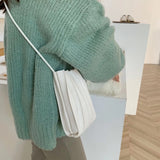 Christmas Gift [EAM] Women Summer New Small Brief Wrinkled PU Leather Personality All-match Crossbody Shoulder Bag Fashion Tide 2021 18A2351