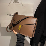 vintage Elegant Female Square Tote bag 2021 Fashion New High quality PU Leather Women's Handbag Travel Shoulder Messenger Bag