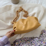 Vvsha Elegant Female Pleated Cloud bag 2022 New High-quality PU Leather Women's Designer Handbag Thick Chain Shoulder Bags Armpit bag