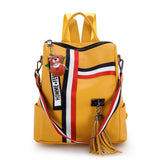 Luxury Female backpacks High Quality Leather tassel Backpack for  girls Ribbon School Bags large Shoulder bag 8 colorsTravel bag