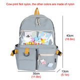 DCIMOR New Cow Print Women Backpack Fashion Multi-pocket Travel Bag Female Transparent Schoolbag Teenage Girls Laptop Backpacks