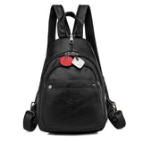Female Backpack Designer High Quality PU Leather Fashion School Bags Girl Bagpack Multifunction Shoulder Bags small Daypack