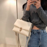 Christmas Gift Solid Color Small PU Leather Shoulder Crossbody Bags For Women 2021 Spring Simple Handbags And Purses Female Travel Totes