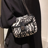 Christmas Gift Zebra pattern Square Armpit bag 2021 New High-quality Canvas Women's Designer Handbag High capacity Shoulder Messenger Bag